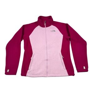 The North Face Jacket Womens Medium Pink Magenta Full Zip Fleece Two Tone Hiking